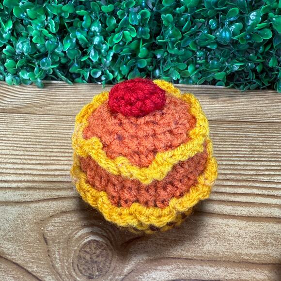 Bundle of 4 Handmade Crochet Fall Cupcake Holiday Decor Gift - Picture 7 of 9